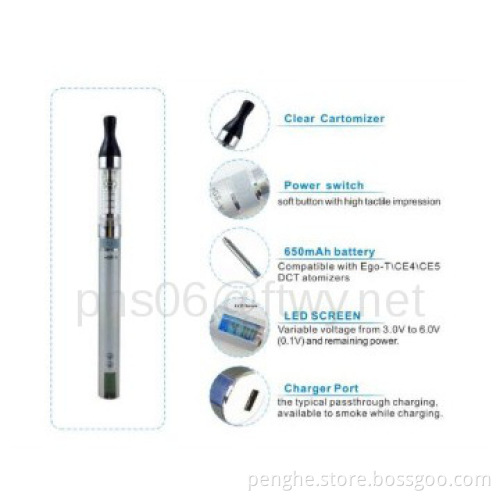 2014 best quality e e cigarette EGO V with and LED screen manufacturer